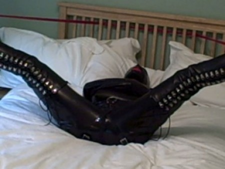 Adreena In Rubber Straitjacket Bondage